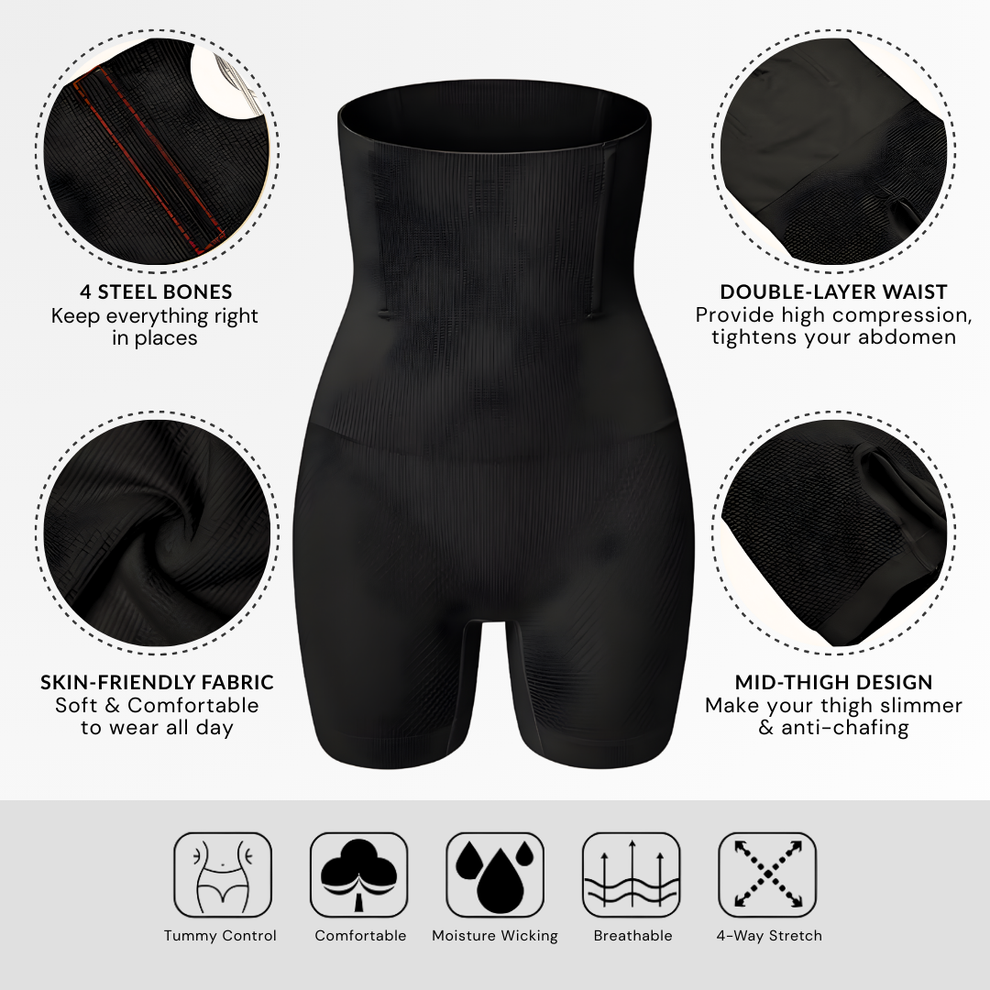 Kartopia Tummy Tuck Shapewear Shorts for Stomach Slimming & Daily Comfort